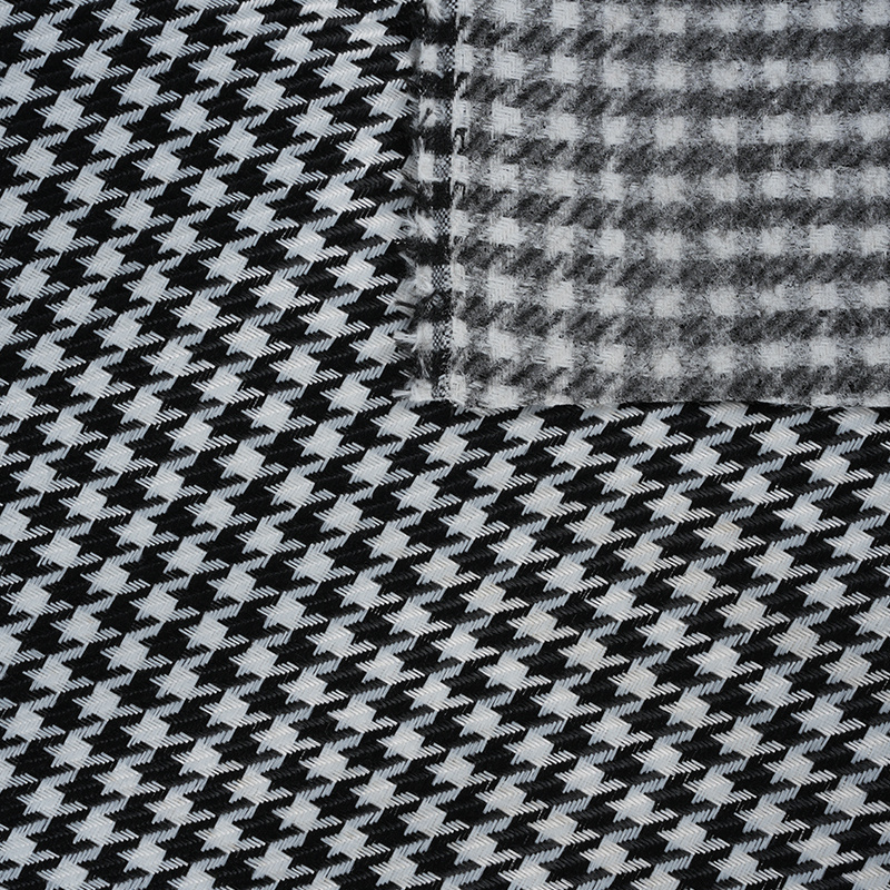 Houndstooth Plaid Polyester linteo Fabric